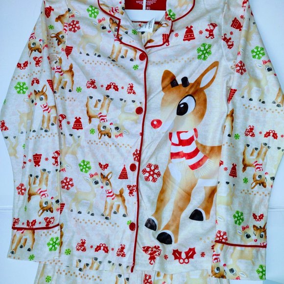 Conjunto de pijama de navidad para niños y niñas, Tops de manga larga con solapa - Picture 6 of 7